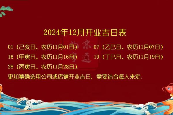 最佳开业吉日 2024年11月26日农历十月十四能不能开业做生意