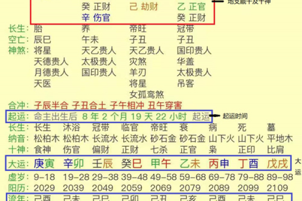 八字流年生大运吉凶解释