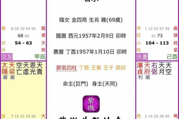 紫薇斗数四化表