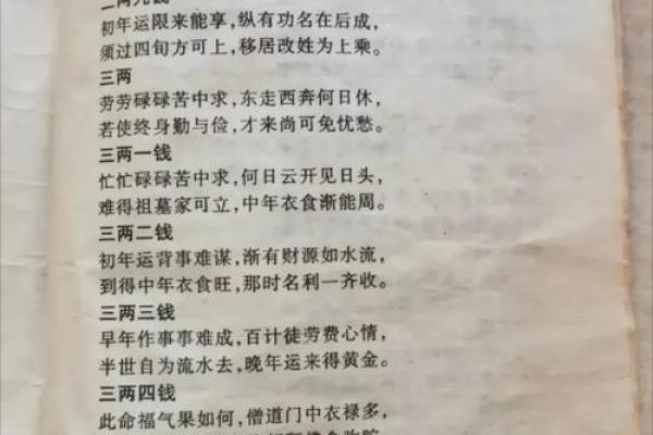 最准称骨算命表