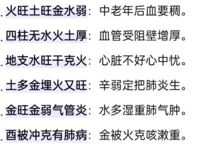四柱八字疾病全解