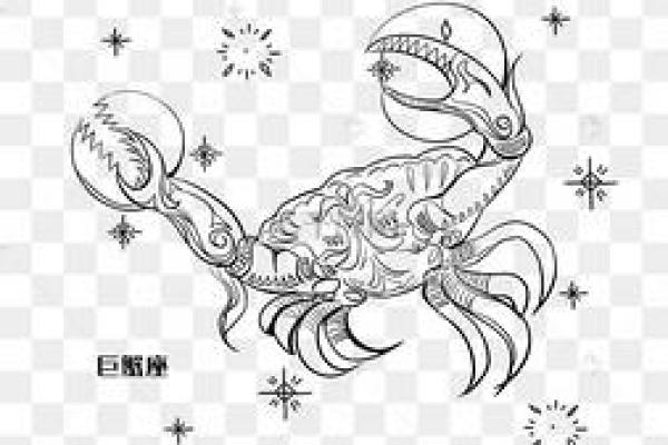 十二星座形状图简图手绘,巨蟹星座图