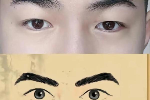 八字眉眉尾下垂的男人